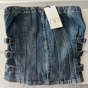 NWT Zara Denim Corset